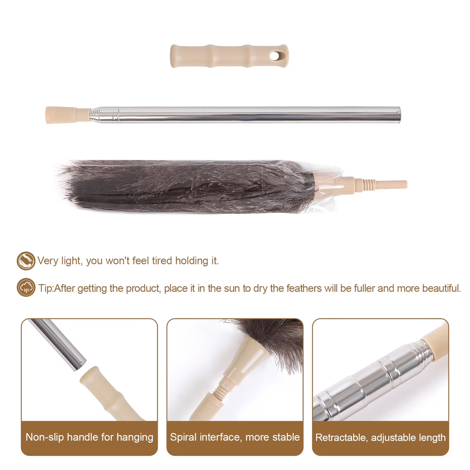 EverClean Dusting Tool Ostrich Feather Duster Soft