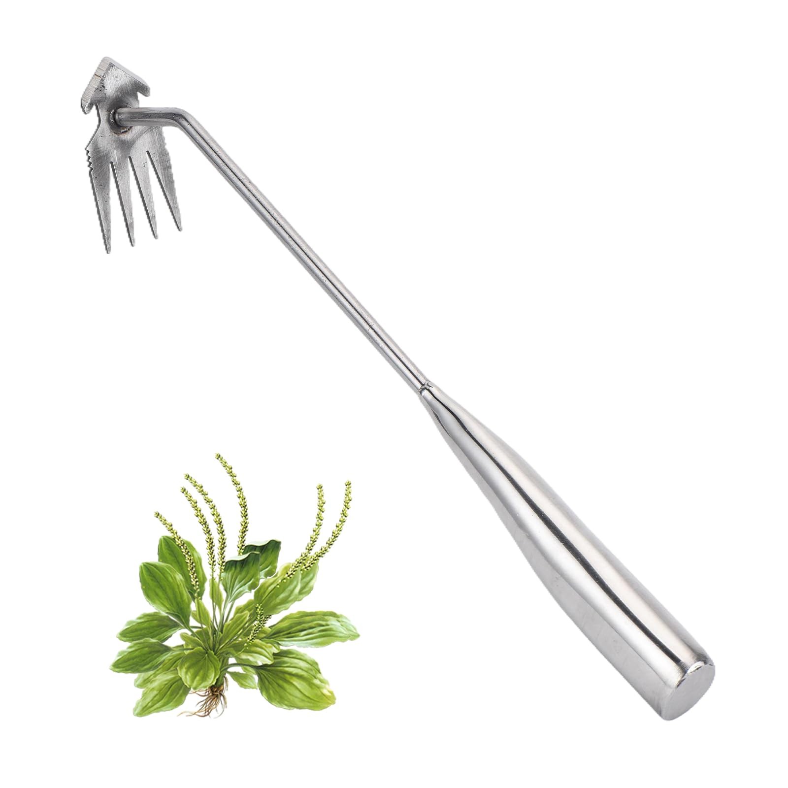 Jahenway Weed Puller Tool, Stainless Steel Gardening Hand 4-Tooth