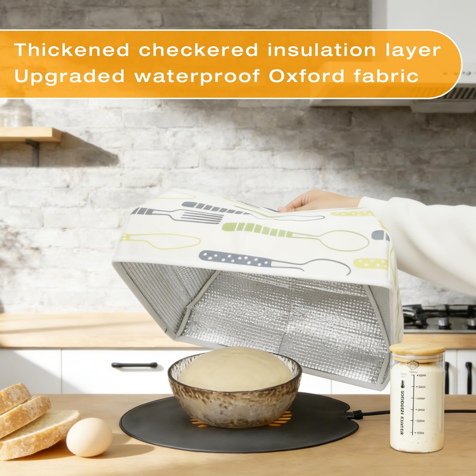 Ceelpeopar Sourdough Bread Proofing Mat for Riser, 14 inches, Black