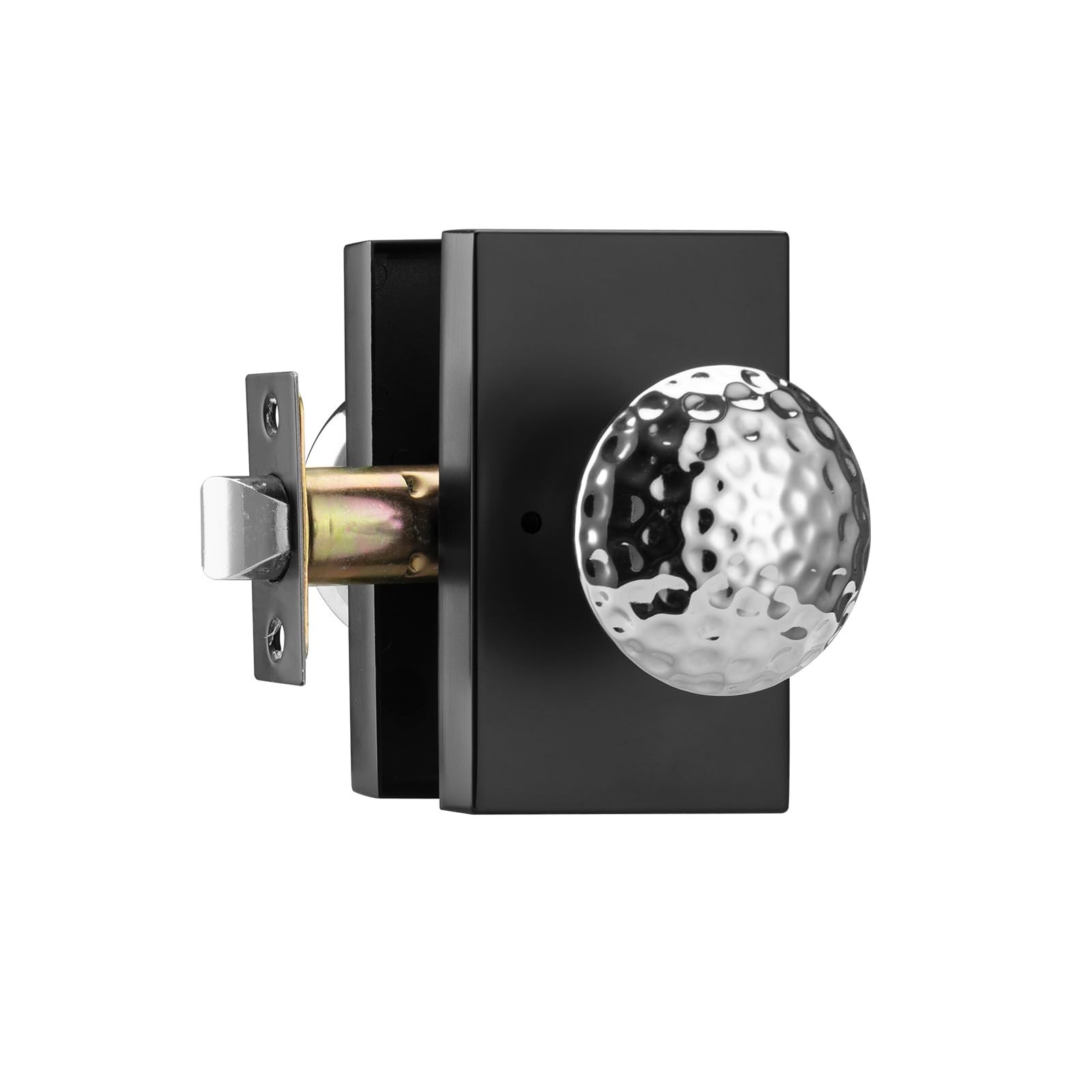 Black Interior Door Knobs, Chrome Interior Door Handles for Bath & Bed, Heavy...