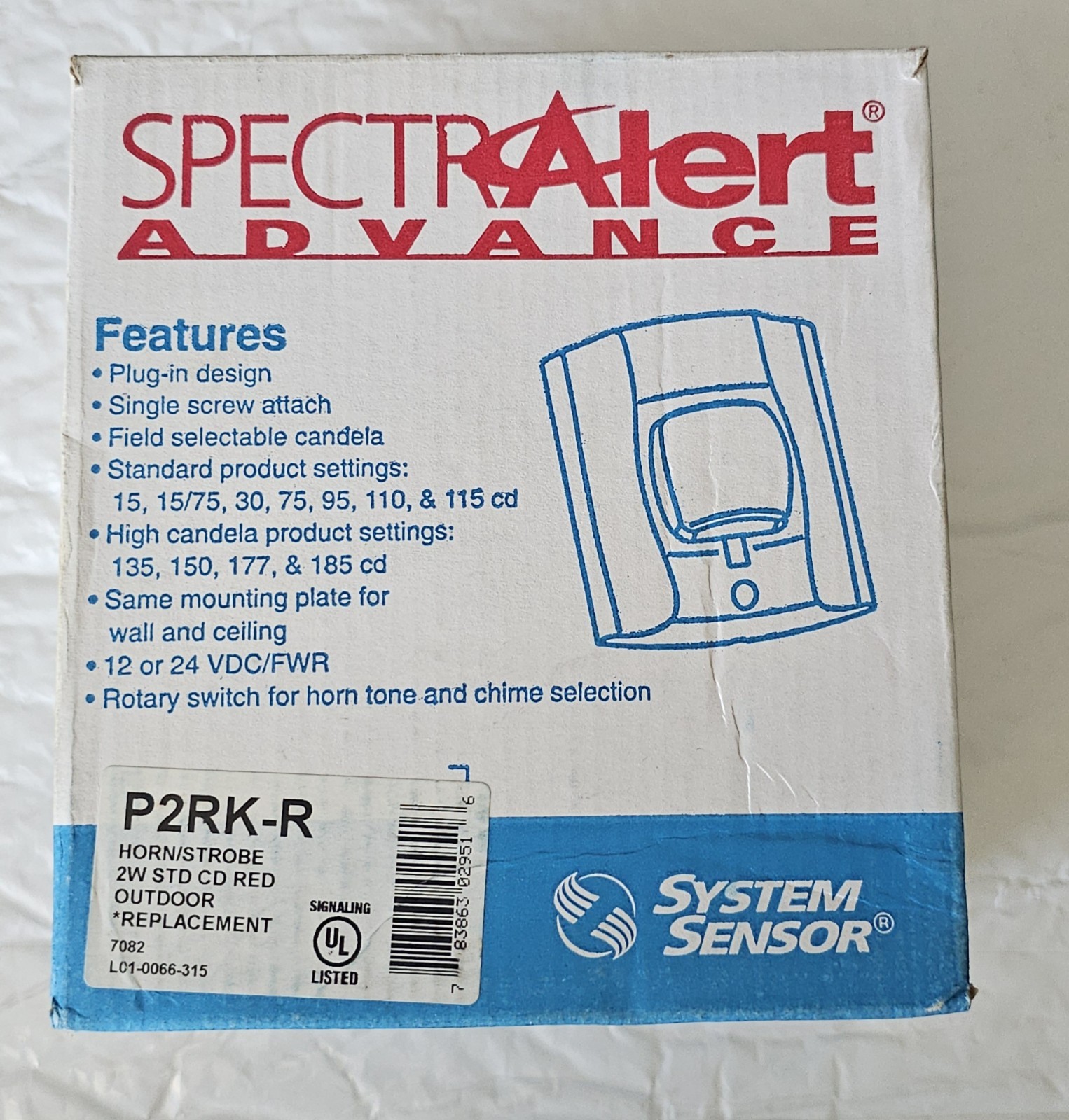 System Sensor P2RK-R Replacement Horn Strobe with New Back Bock(and accessories)