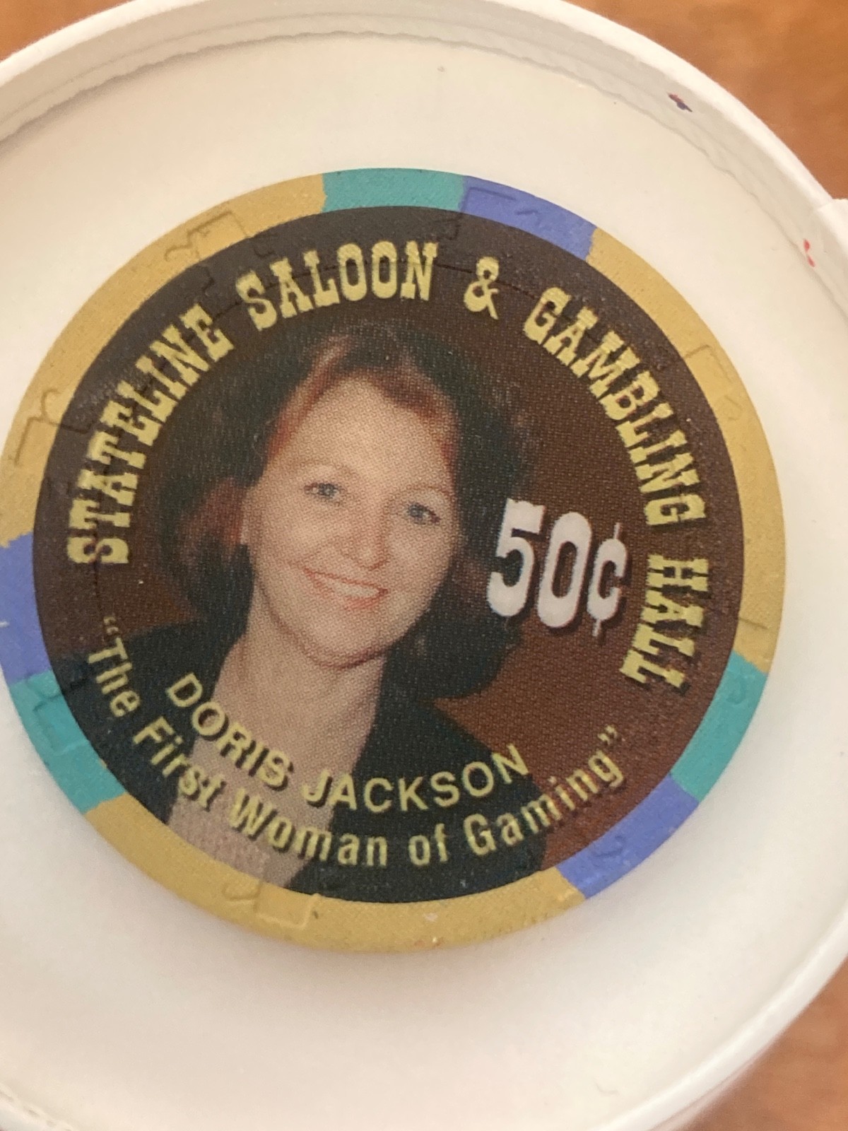 .50 DORIS JACKSON Stateline Saloon Gambling Hall Doris Jackson .50  Casino Chip