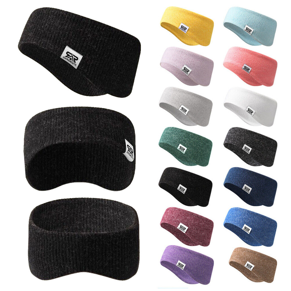Winter Sports Headband Thick Knitted Ear Warmers Fleece Ear Cover for Men Women