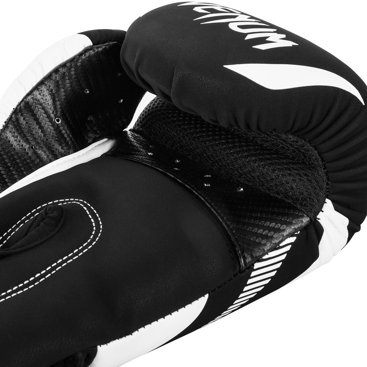 Venum Impact Hook and Loop Training Boxing Gloves - Black/White