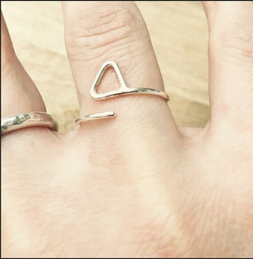 Solid Metal Geometric Adjustable Triangle Open Women's Toe Ring 925 Silver