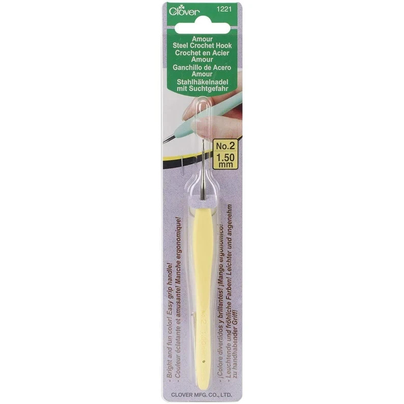 Clover 1225 Amour Steel Crochet Hook No. 2, 1.50mm