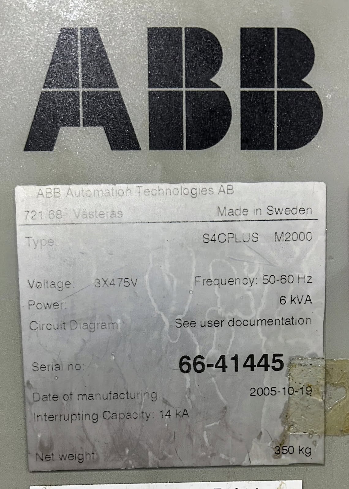 ABB IRB6600 ROBOT - Controls, Teach Pendant, Just removed from Service
