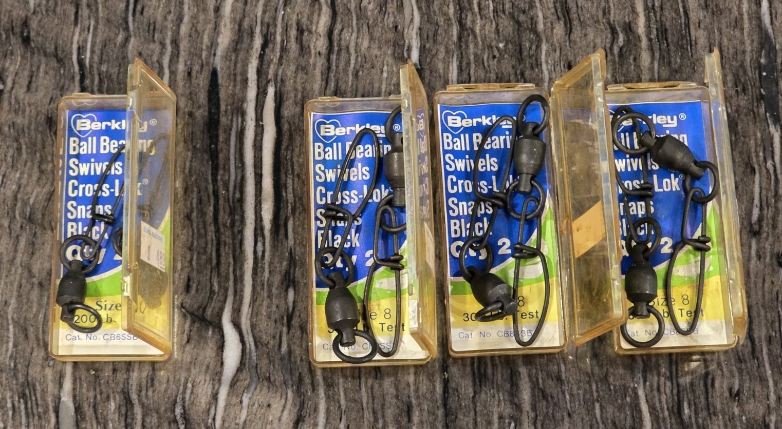 Berkley Black Ball Bearing Swivels Cross-Lok Snaps Old Stock Made In Japan #8 #6