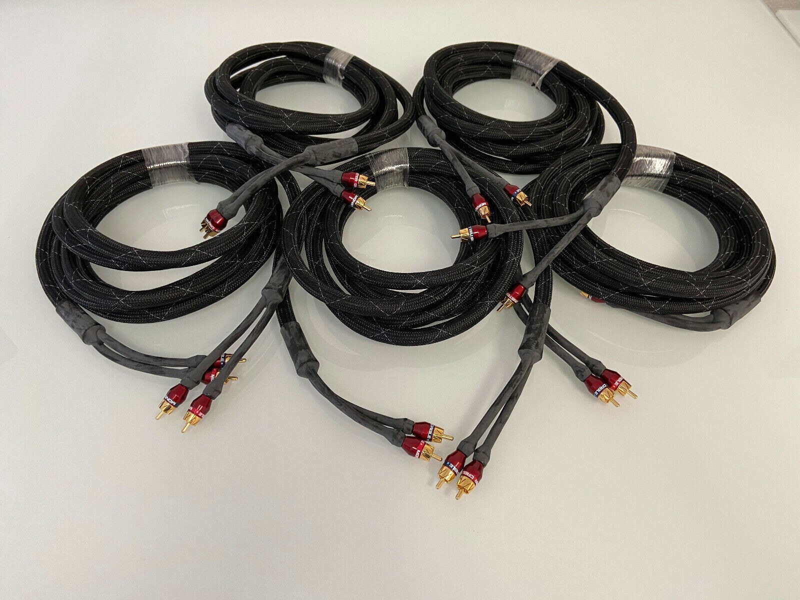 Lot Of 5 MONSTER XLN Pro AUDIO TWO CHANNEL RCA CABLE 4m 2c