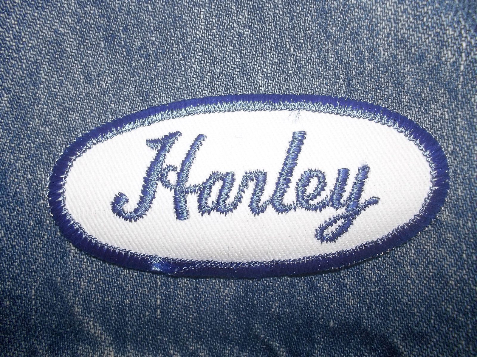 Vtg HARLEY Tech NAME TAG Chore Coat BIKER Motorcycle Club VEST Work Jacket PATCH