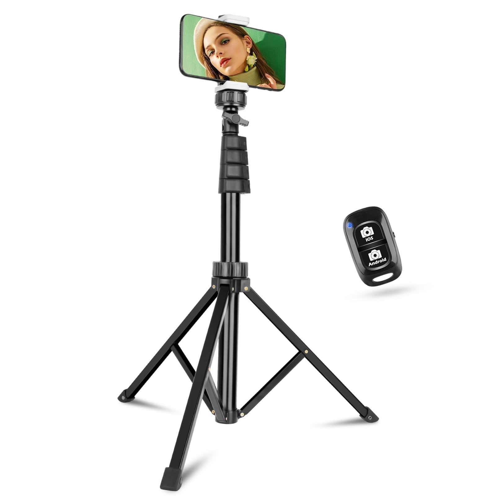 Aureday Phone Tripod 92" with Gooseneck & Remote for iPhone Android