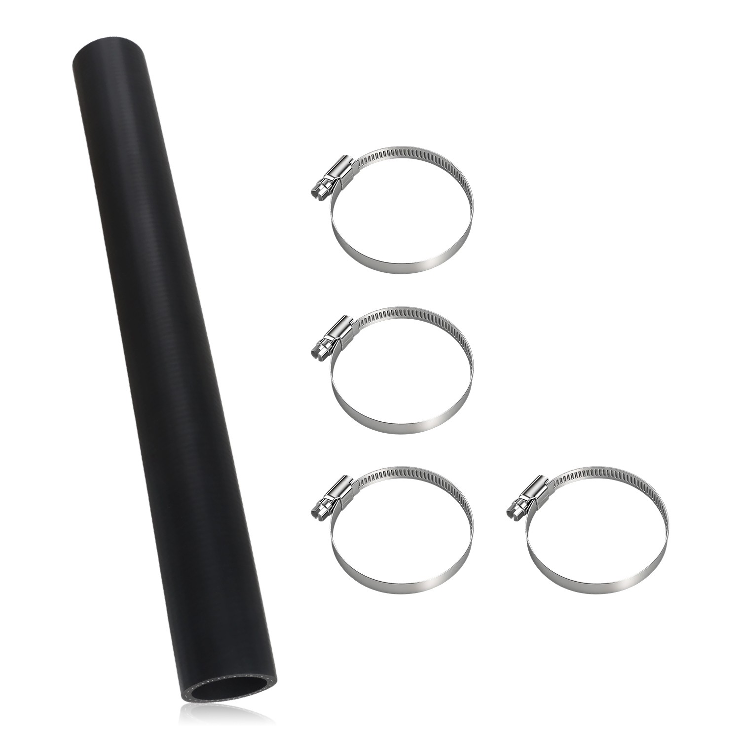 1 1/2" ID Black Rubber 15 7/8" Long Fuel Filler Hose w/4 Clamps for Fuel Hose