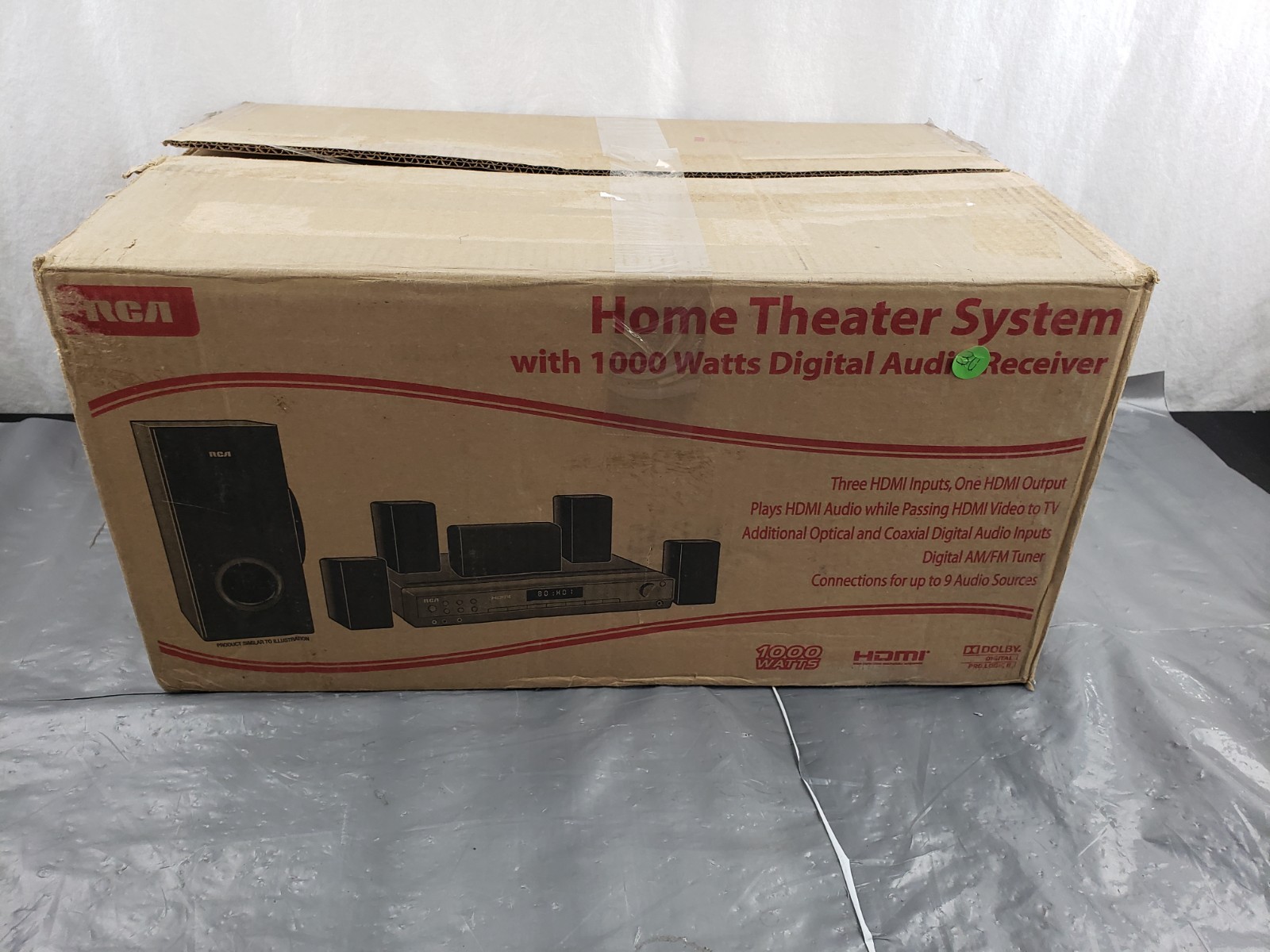 RCA RT2911 5.1 Ch Home Theater System Digital Receiver 5 Speakers CD Blu ray DVD