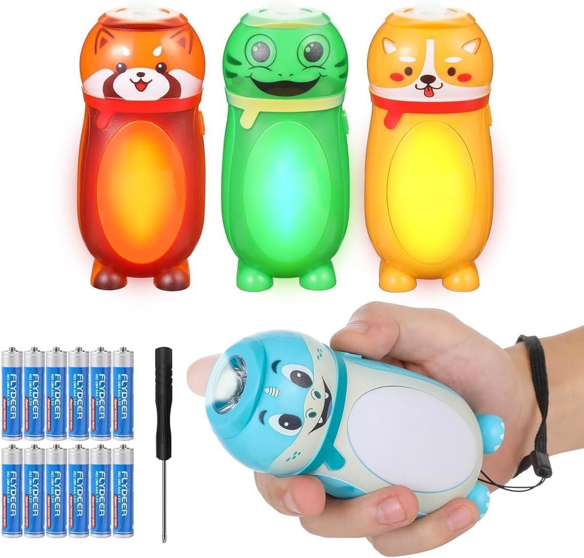 4 Pack Stocking Stuffers Christmas Gifts Kids Small Mini Led Flashlight Camping
