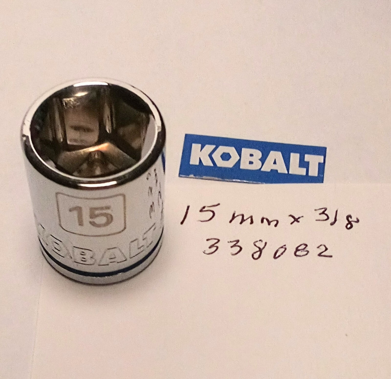 KOBALT 15 mm  x 3/8" Dr  Standard Socket  6 Point  # 338082 Free Shipping