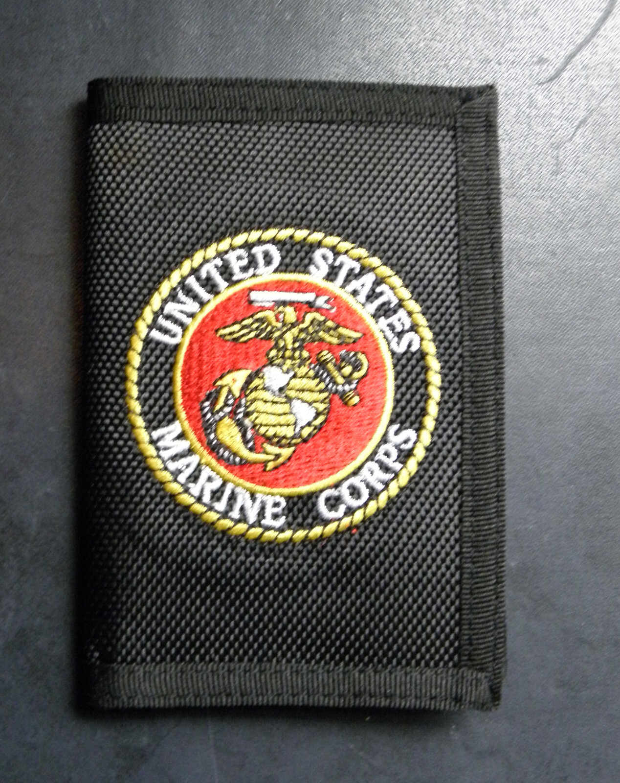 MARINE CORPS USMC MARINES USA HEAVY DUTY NYLON EMBROIDERED WALLET TRIFOLD