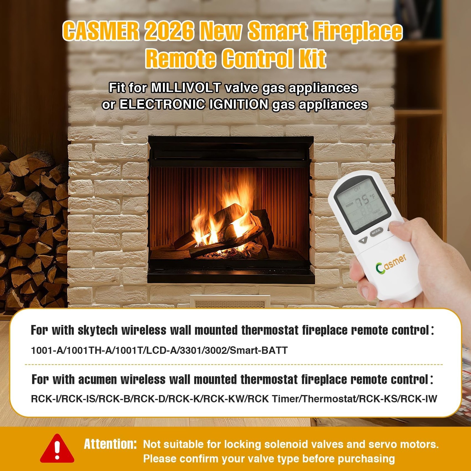 Universal Smart Fireplace Remote Control Kit, Fit skytech 1001-A,1001T/LCD-A,...