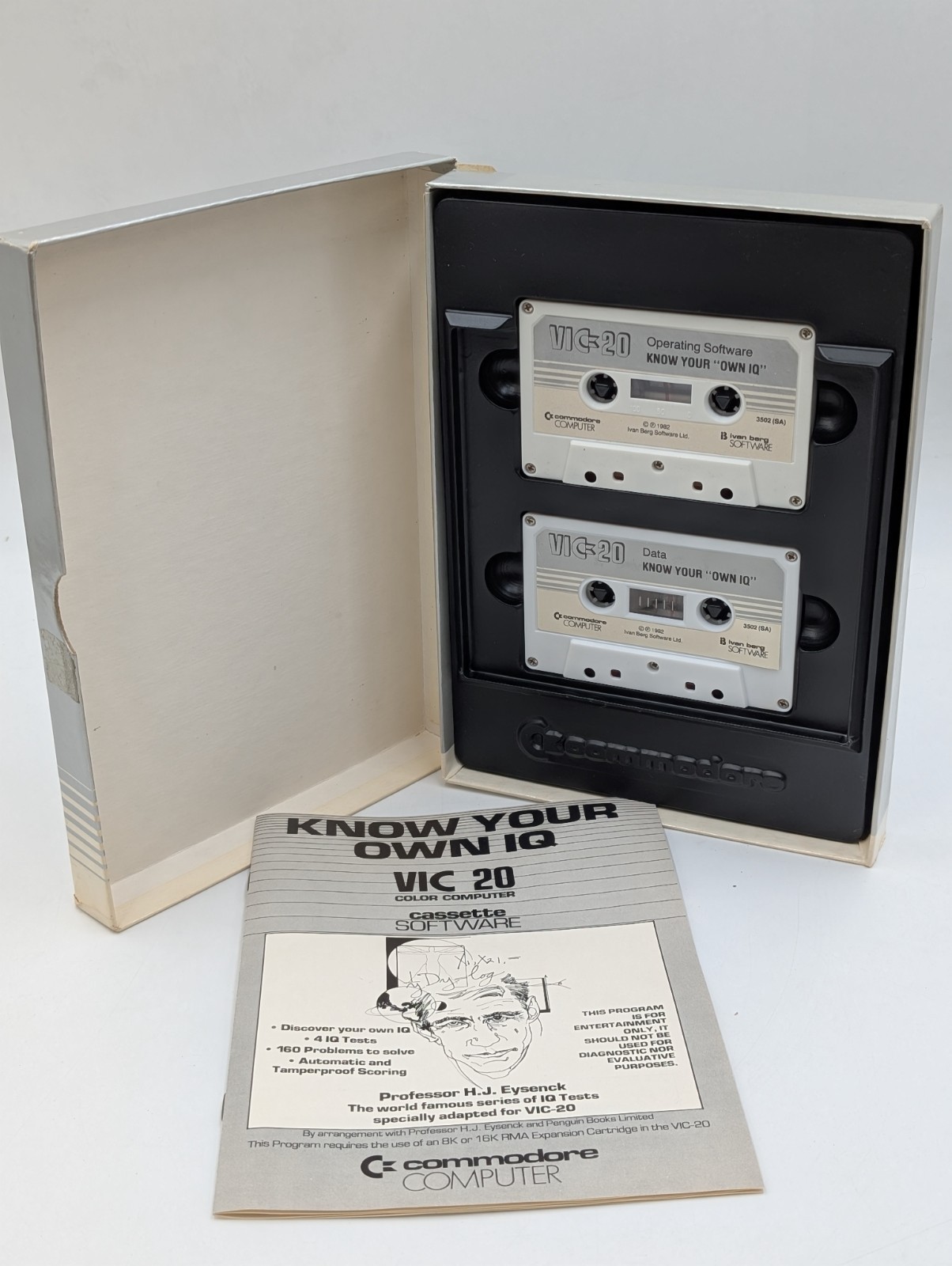 Vtg Commodore Vic 20 Know Your Own IQ & Quizmaster Software Complete UNTESTED