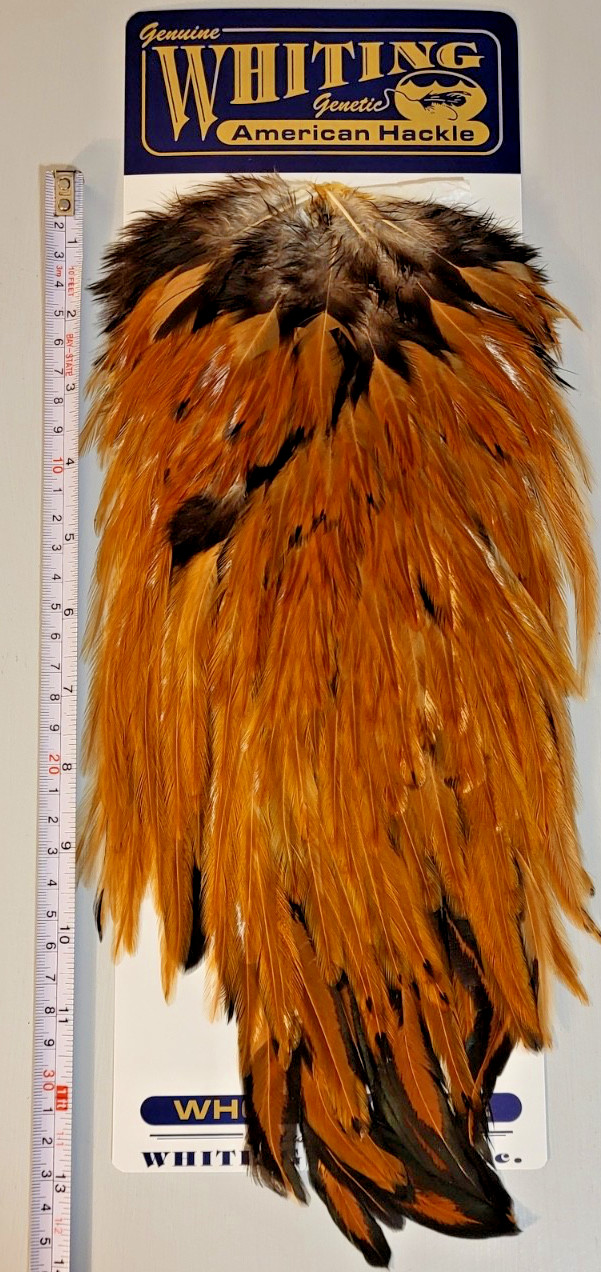 Whiting American Rooster Saddle, Medium Ginger, Fly Tying