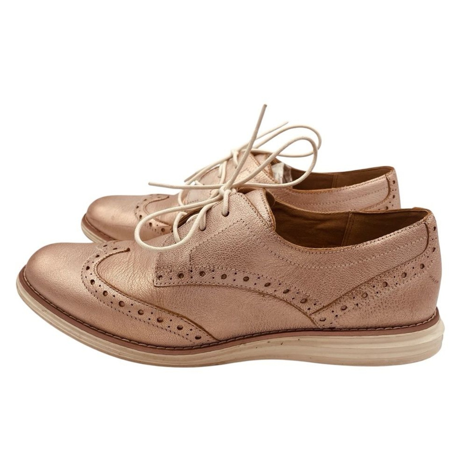 Cole Haan Oxfords Metallic Rose Color Shoes Sz 9B