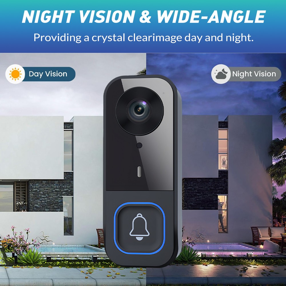 Wireless Doorbell Camera Phone Door Ring Video Intercom Security Night Vision US