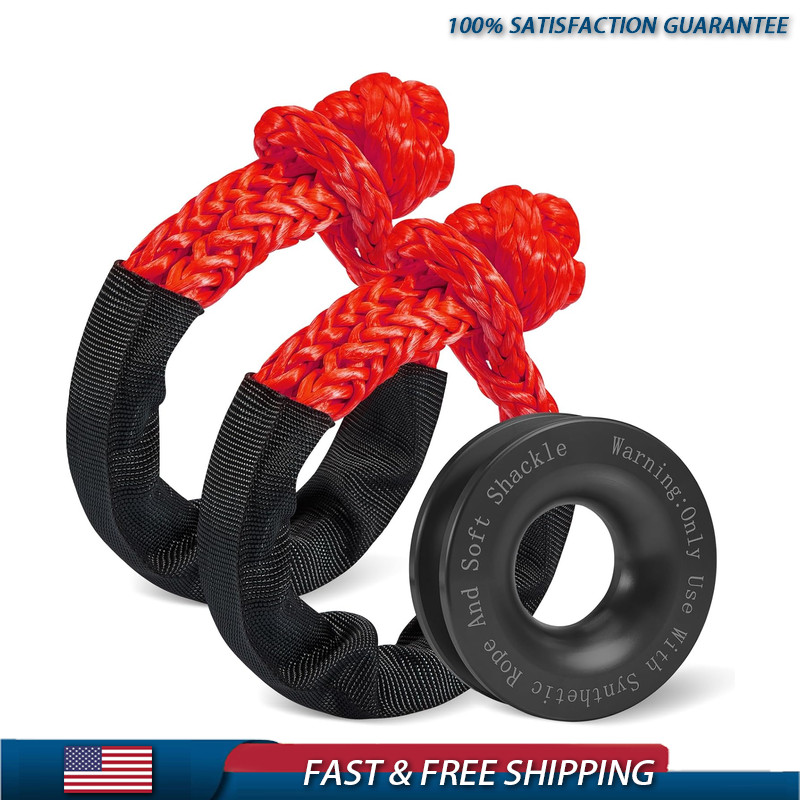 Soft Shackle Winch Recovery Ring Kit 1/2x22 56, 000lbs 2PCS 1 Rescue Ring ATV UT