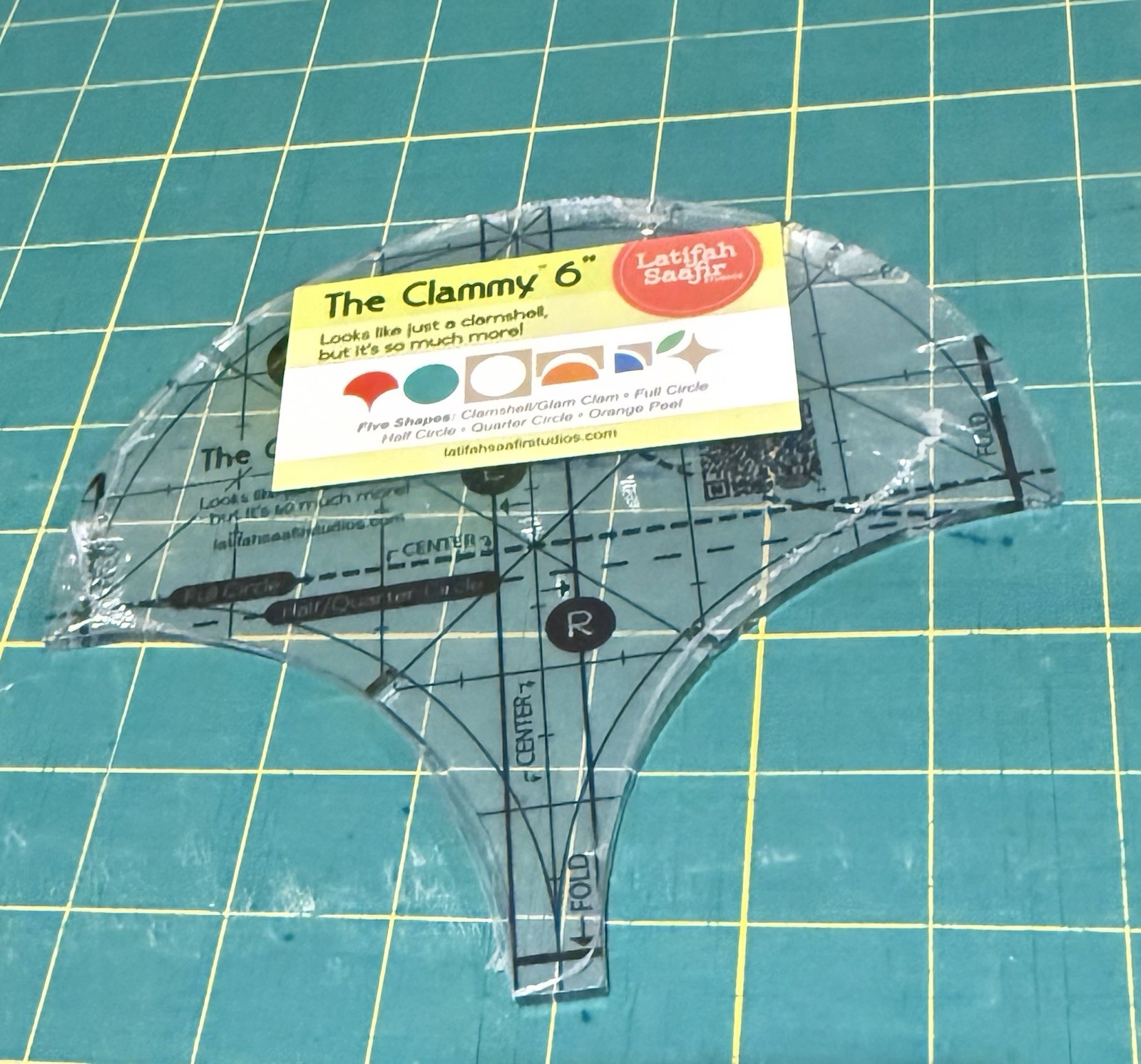 The Clammy 6 Inch Clamshell Ruler Template by Latifah Saafir Studios