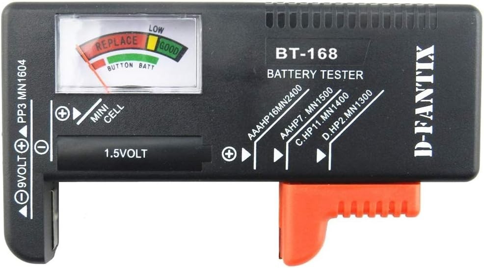Compact Battery Tester with Analog Display for Household Batteries - BT-168
