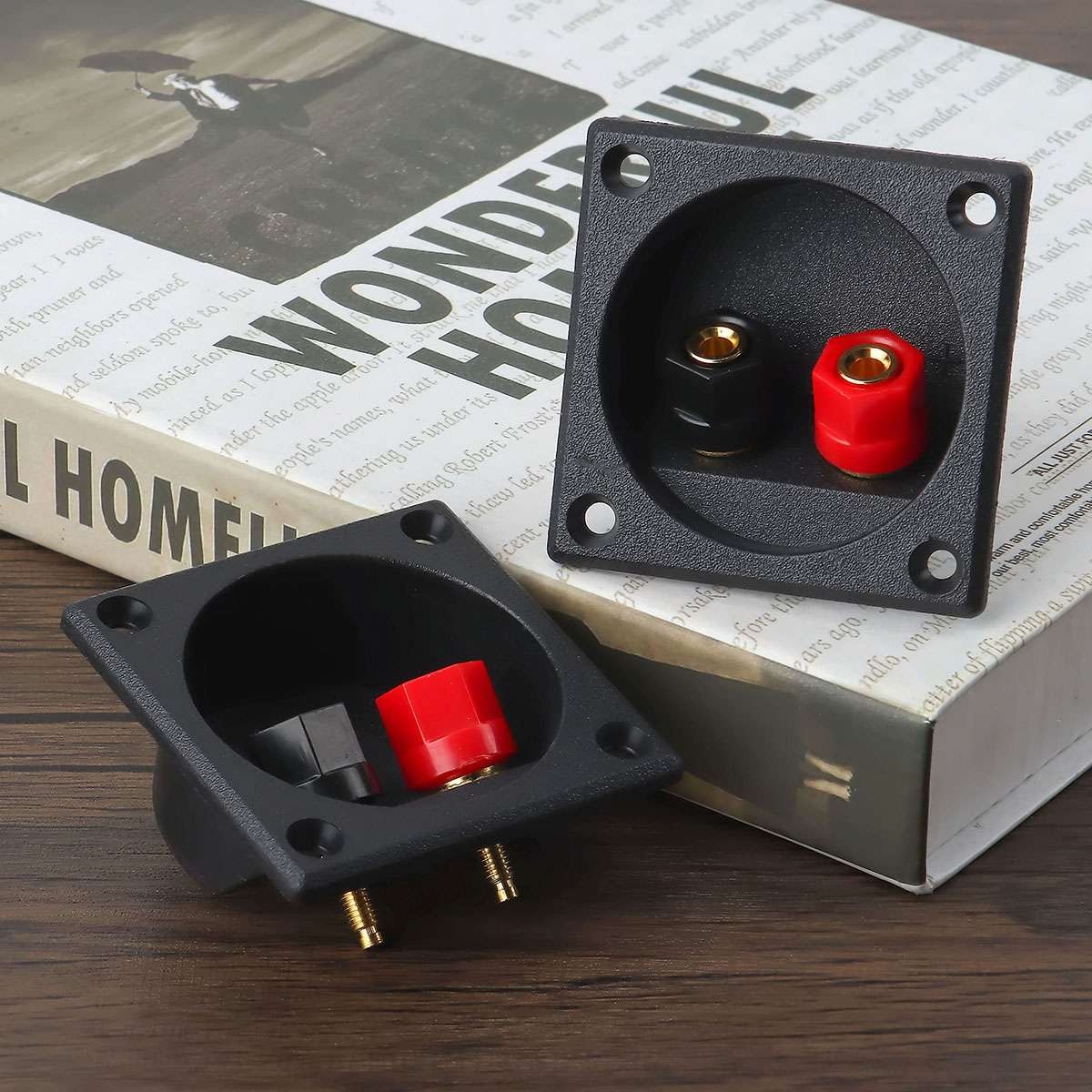 4Pcs Square Subwoofer Speaker Box Terminal Cup Spring Connector Sub Plug Box