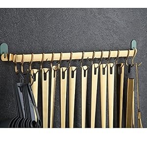 Kitchen Utensil Rack, Kitchen Rack With Gold Titanium Plating,Rail Rack