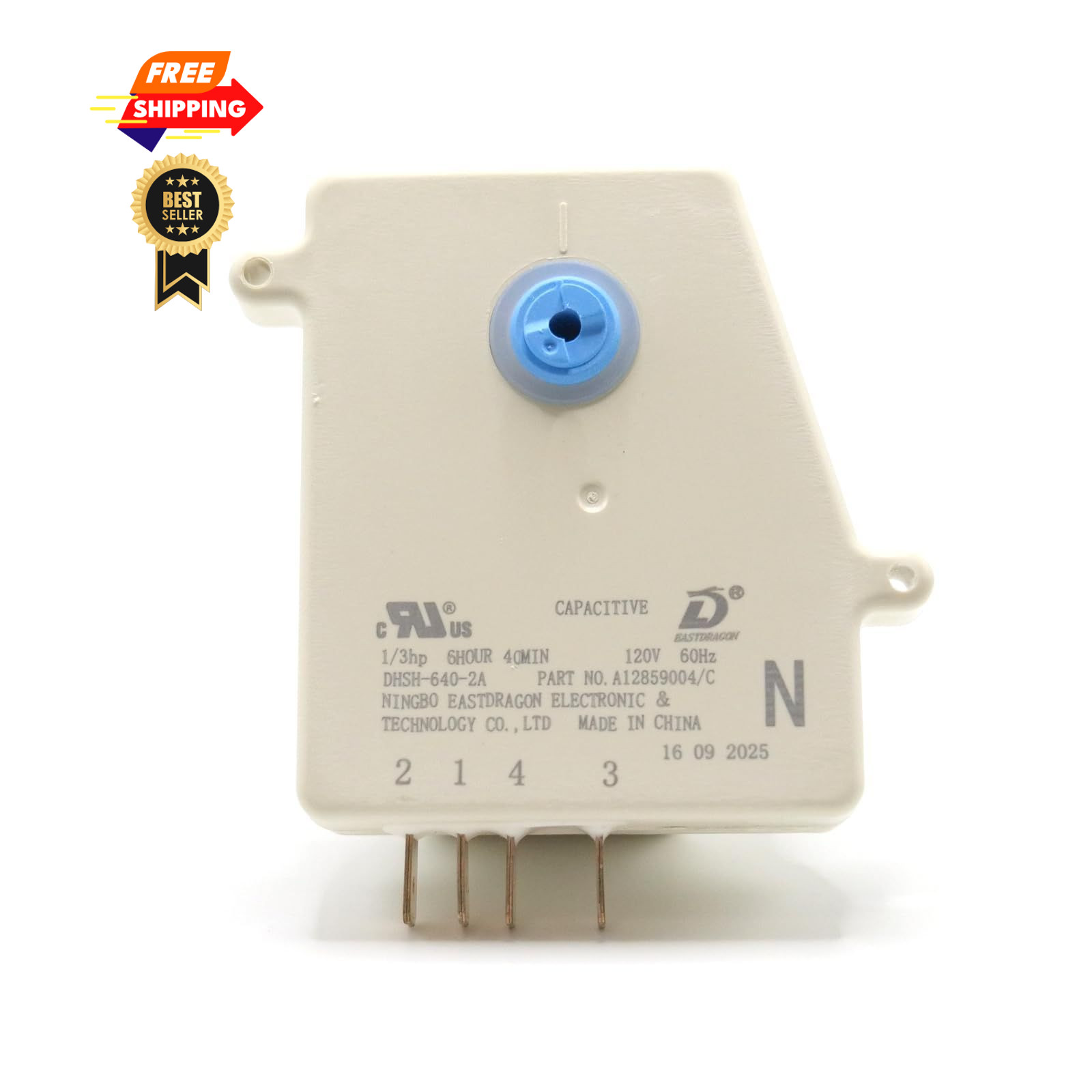 YOPADE OEM 5304526183 Refrigerator Defrost Timer (6hr 40min) 6hr 40min, White