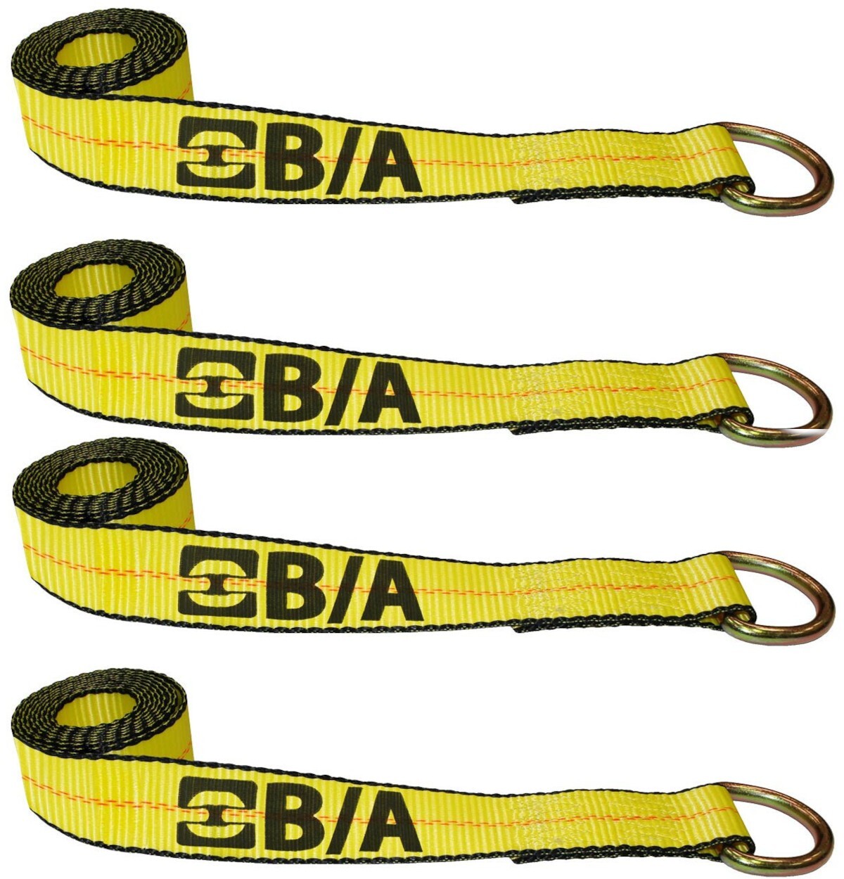 B/A Products 2" wide D-Ring Tow Truck Wheel Lift Strap. FOUR PACK.