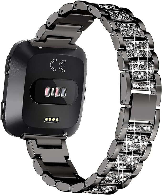 Fitbit Versa Bayite Bling Black Pearlescent Replacement Watch Band