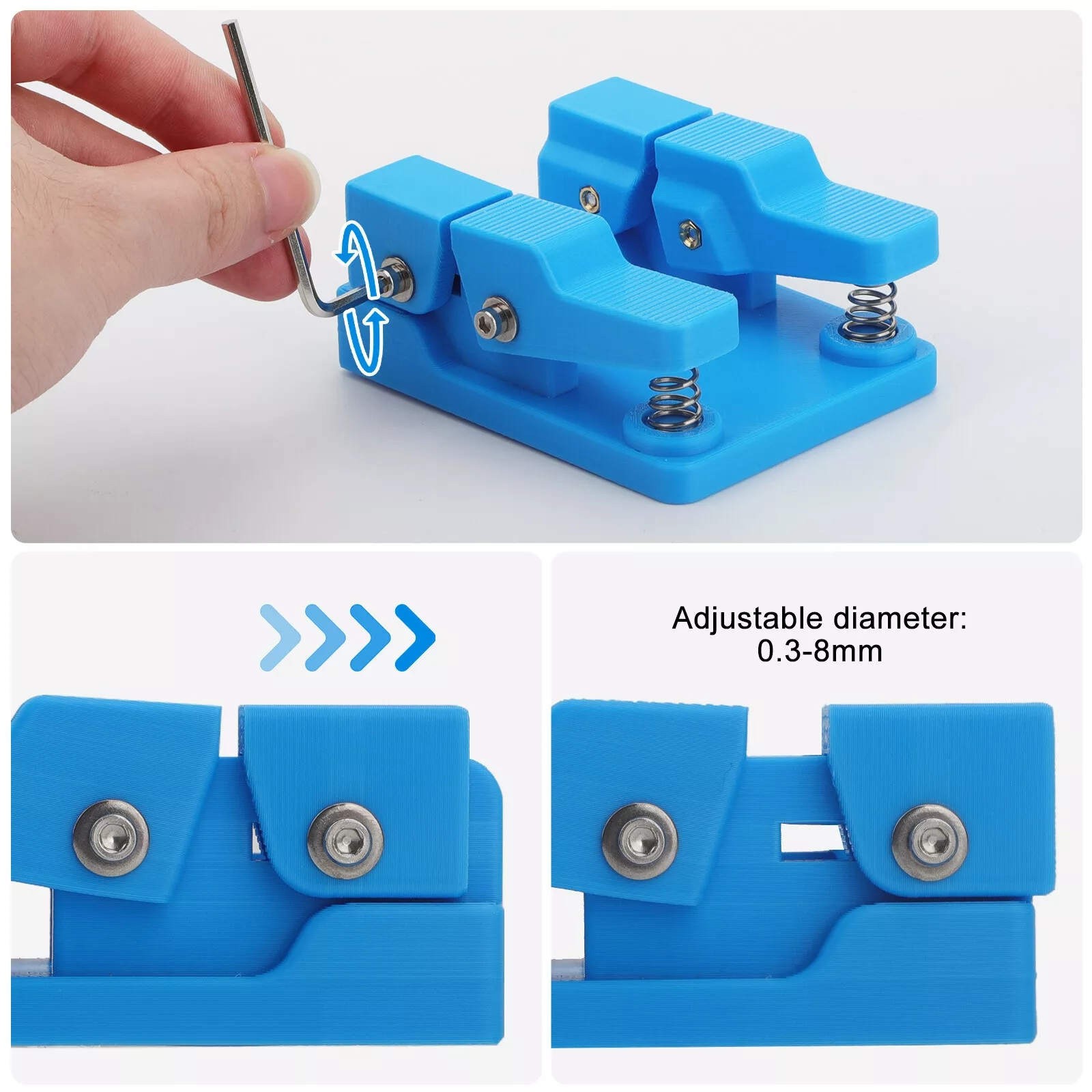 Blue Adjustable Welding Soldering Station Silicone Wire Clamp Bracket Worktable