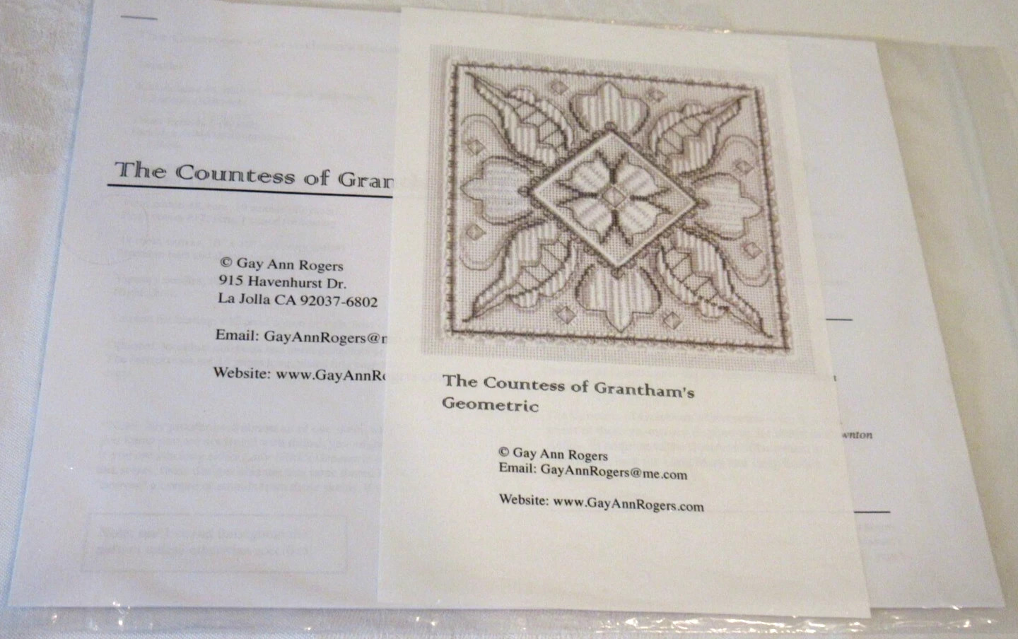 Gay Ann Rogers COUNTESS OF GRANTHAM'S GEOMETRIC Needlepoint/Ctd Thread Pattern