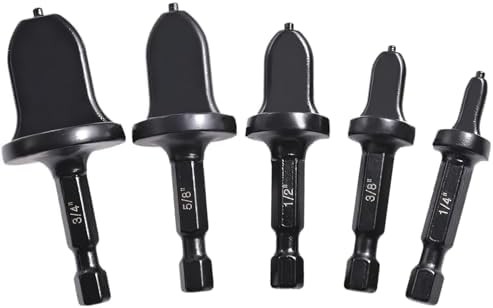 5 Piece Spin Flaring Tool Set, 1/4" Hex Shank HVAC Swaging Drill Bits for Soft C