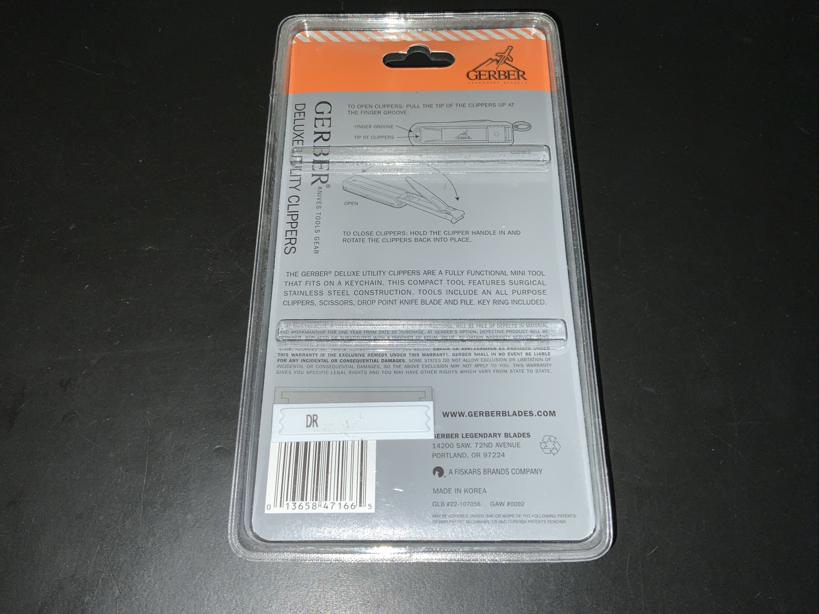 Gerber Deluxe Utility Clippers W/ Key Ring Knife Scissors File New In Package