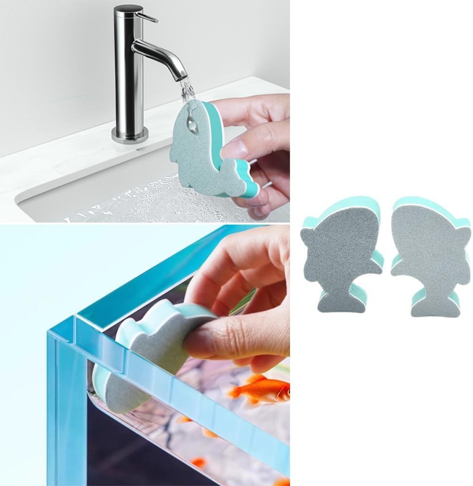 10 Pack Aquarium Glass Cleaner Sponge Algae Scraper Tool for Fish Tank Betta