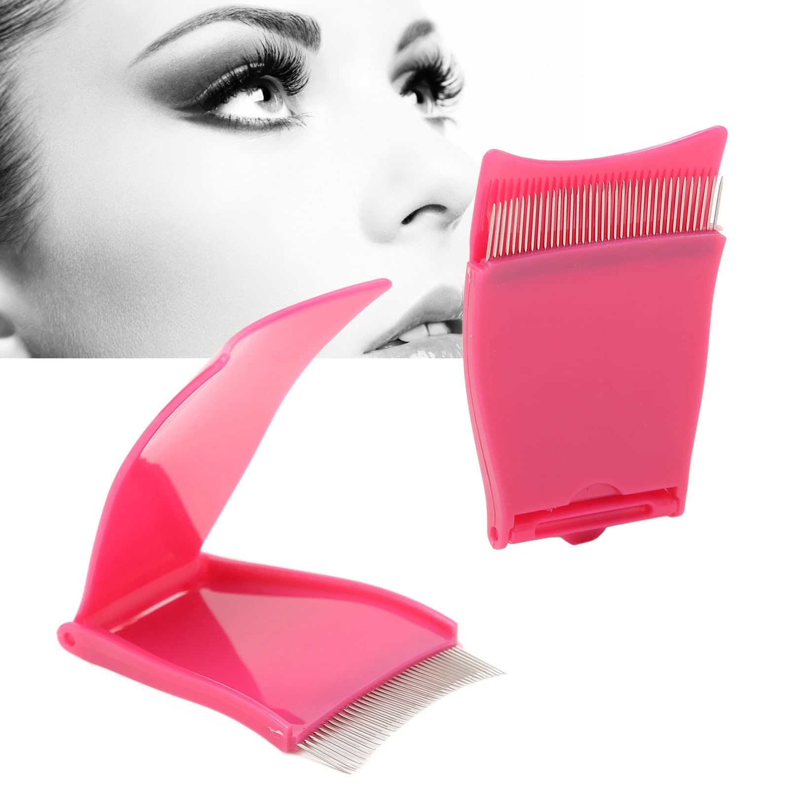 2pcs Eyelash Comb Separator Portable Folding Grooming Tool Mascara Brush Groo...