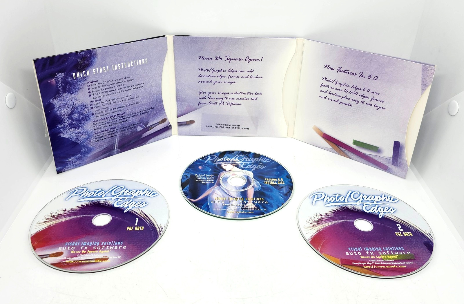 PHOTO GRAPHIC EDGES ~ VISUAL IMAGING SOLUTIONS ~ AUTO FX SOFTWARE 3CD-ROM (2003)