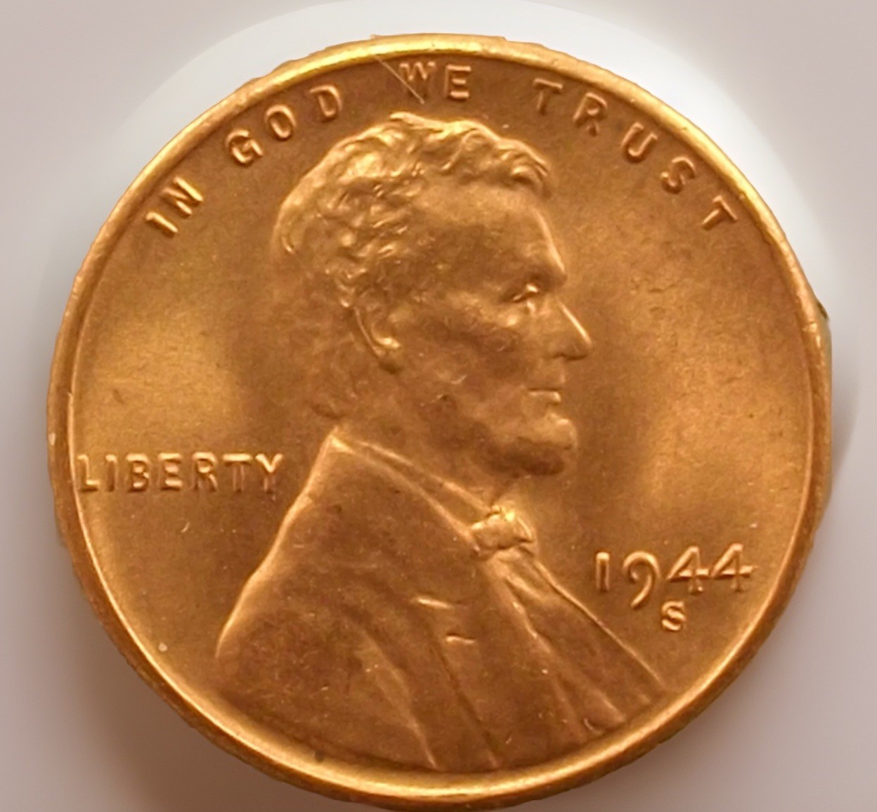 1944 S Lincoln Wheat Cent/Penny. BU. Uncirculated. Free S&H W/Tracking !! RED !!