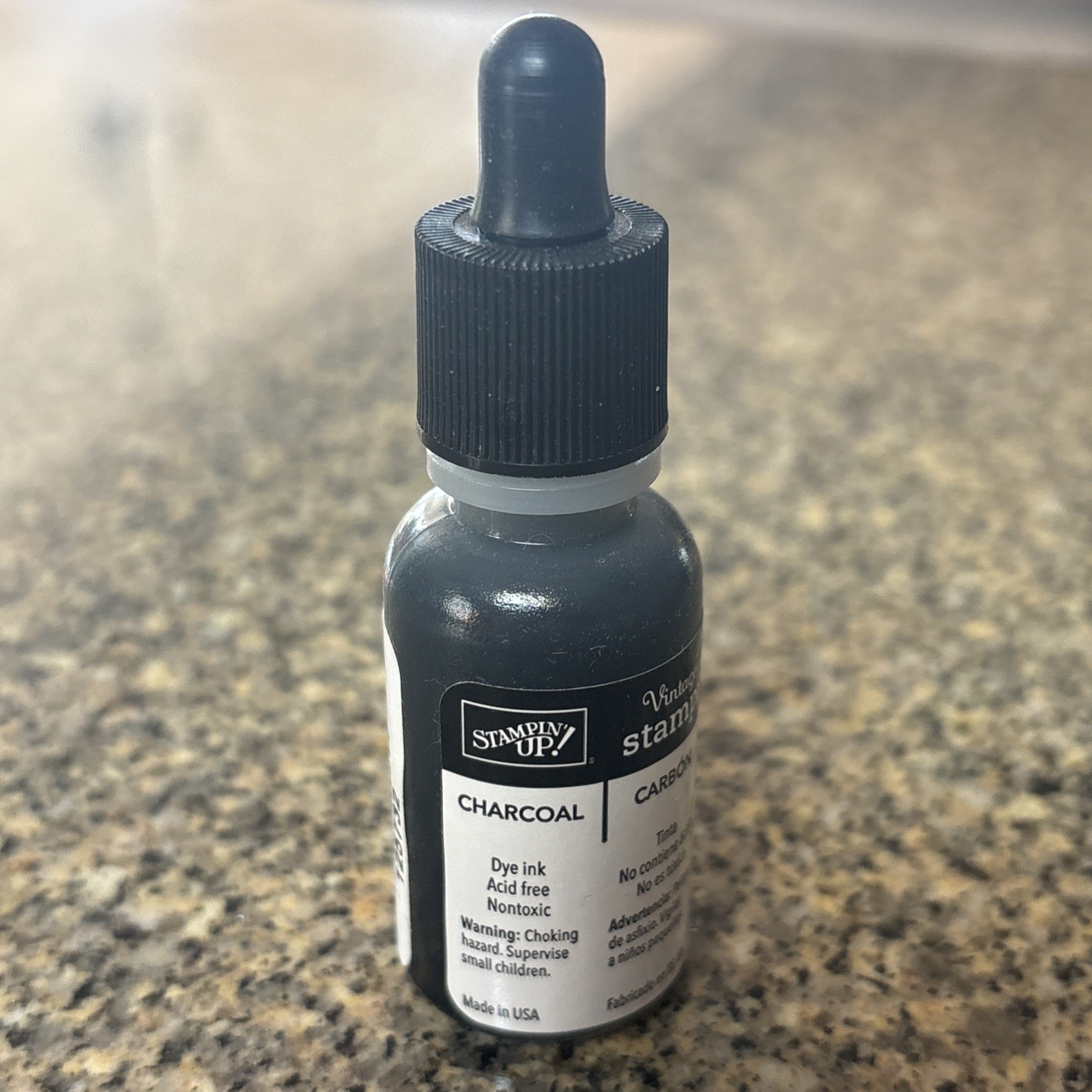Rare Stampin Up Vintage Stampin Ink Refill CHARCOAL NEW