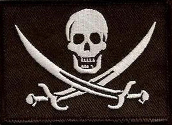 CALICO JACK JOLLY ROGER  PIRATE FLAG SKULL SWORDS HOOK  PATCH