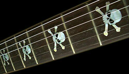 Jockomo Japan Guitar Bass Inlay Sticker Fretboard Markers SKULL White