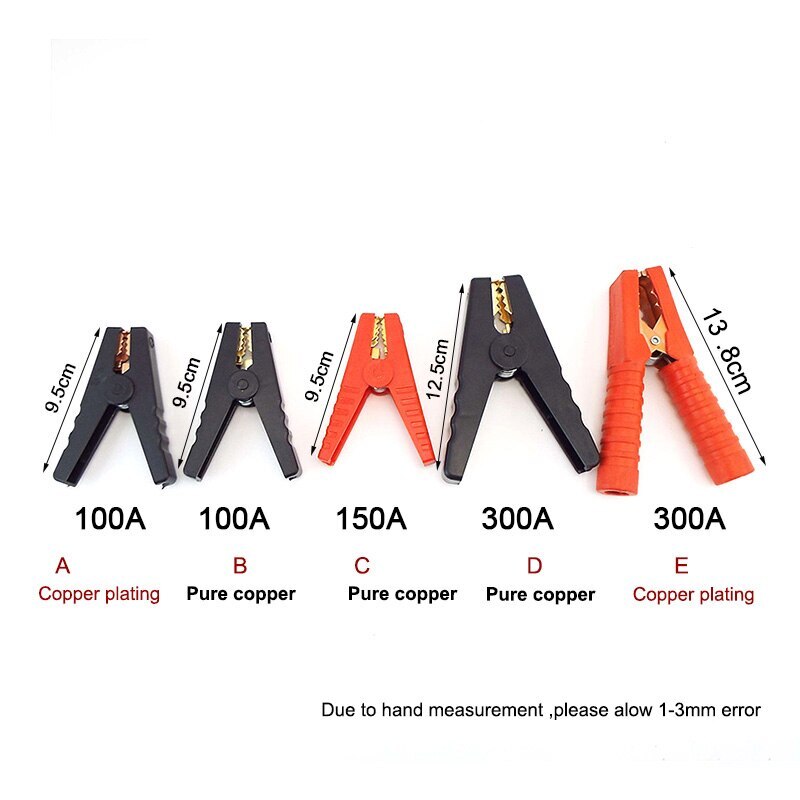 Heavy Duty Electrical Battery Alligator Clips Crocodile Clamp for Jumper Cables