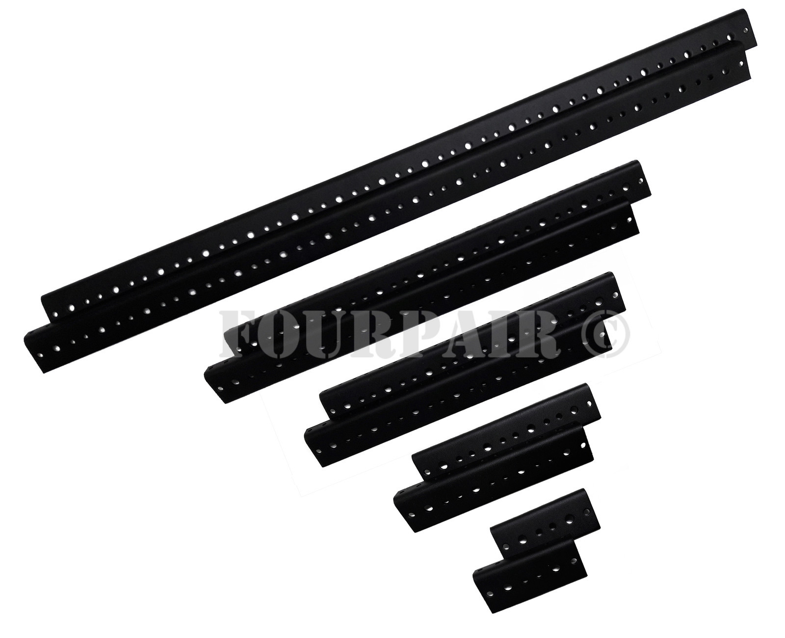 9 Space 9U 15.75" Steel Rack Mount Rail Pair Road Case Amp Mixer 10-32 Threaded