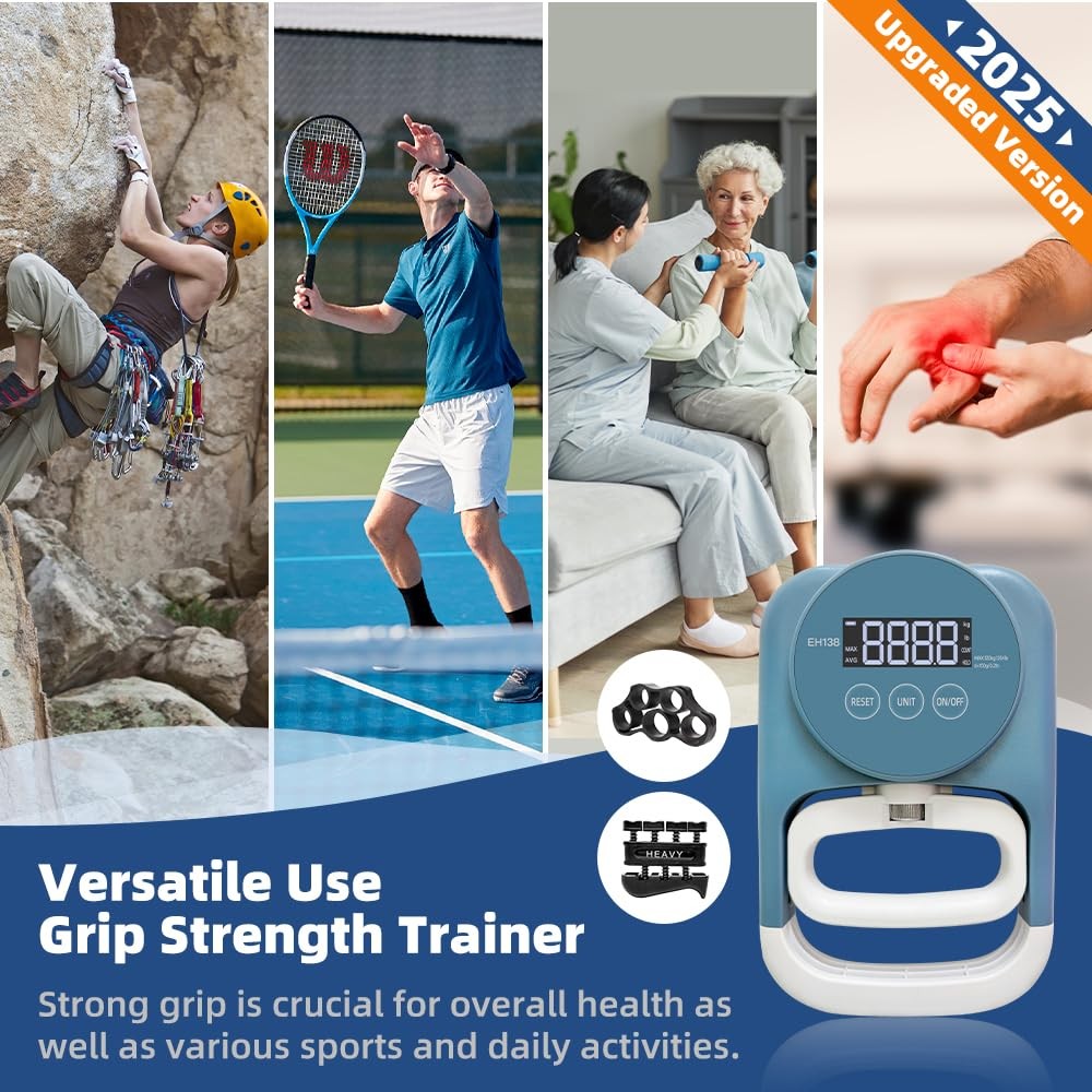 Grip Strength Tester Hand Dynamometer - Grip Strength Trainer Hand Exerciser ...