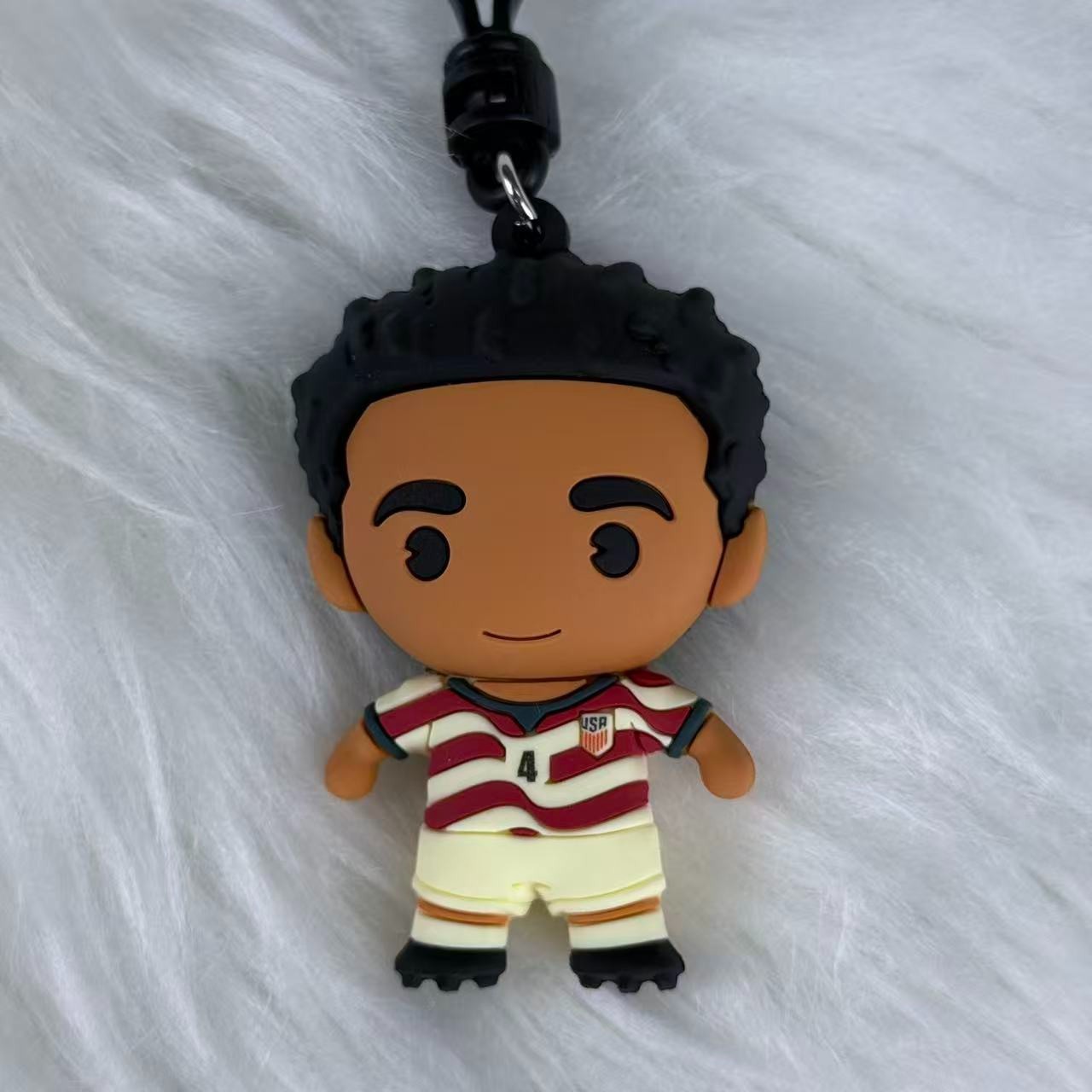 2026 Tyler Adams #4 USMNT Soccer Team 3D Vinyl Bag Clip Collectible Keychain