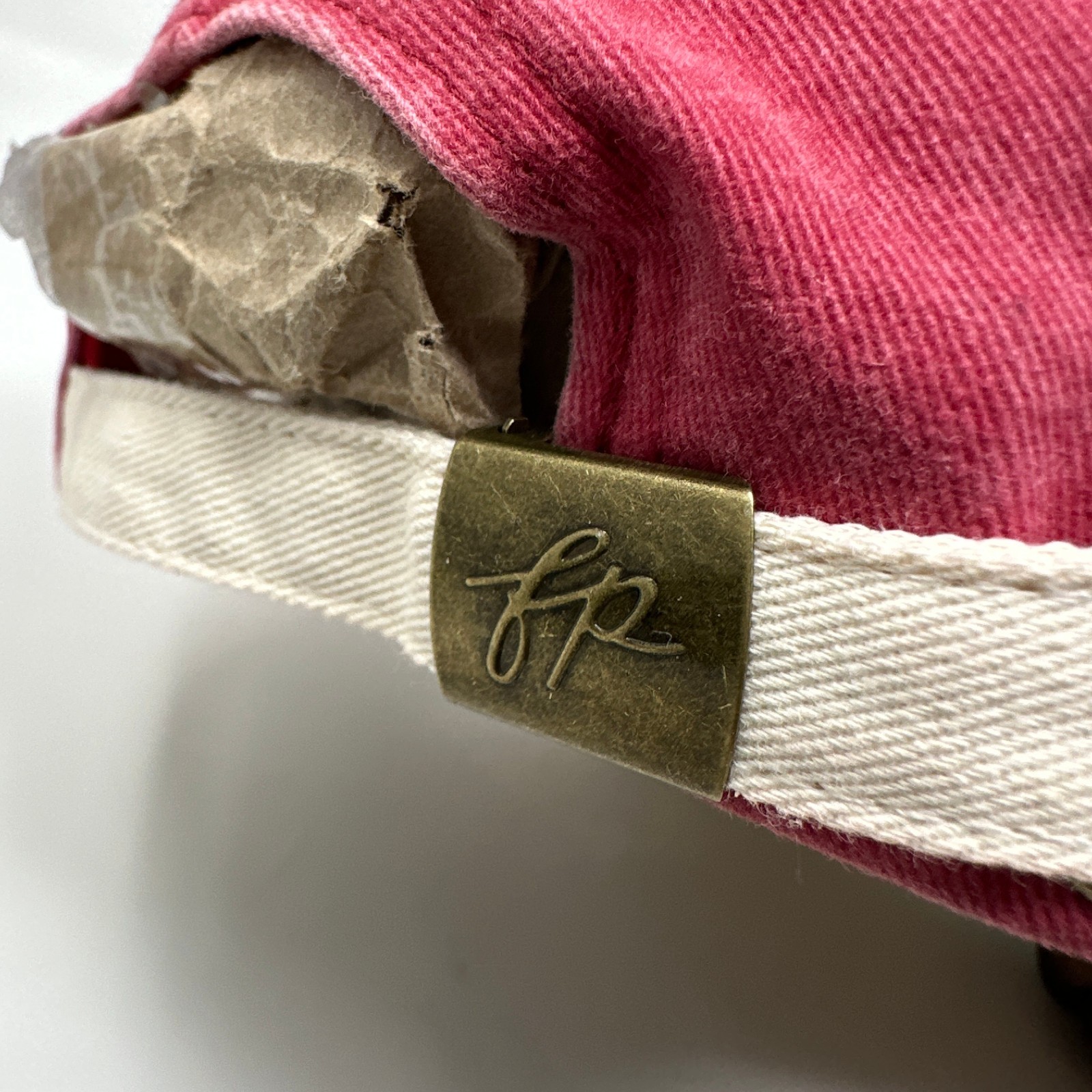Free People Movement Hat Women OS Red Nautical Yacht Club Anchor Crest