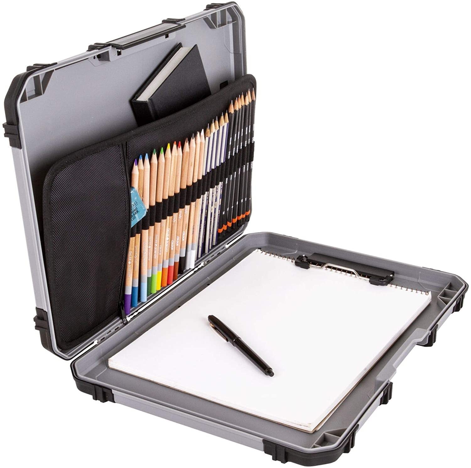 6838AG Grey Sketch Board Portable Drawing Surface Internal Art Craft Storage